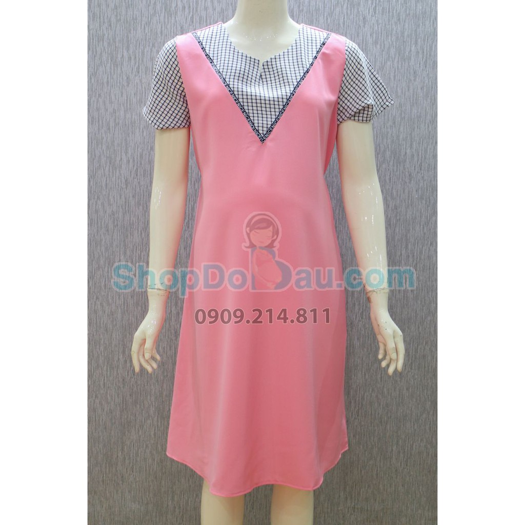 Đầm Bầu cổ tròn - viền - voan dày (Mã số: DB2566)
