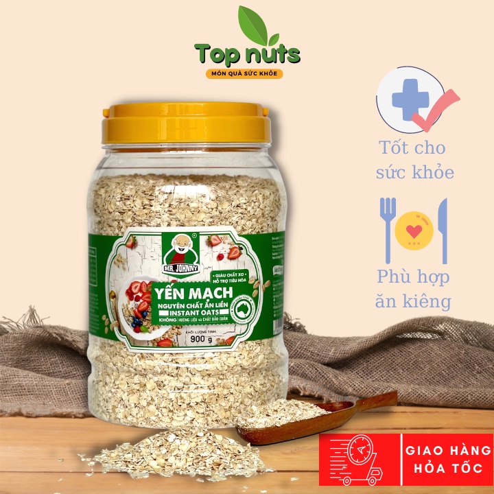 Yến Mạch Úc Tươi Cán Vỡ hộp 900g, Yến Mạch Giảm Cân An Toàn Chính Hãng