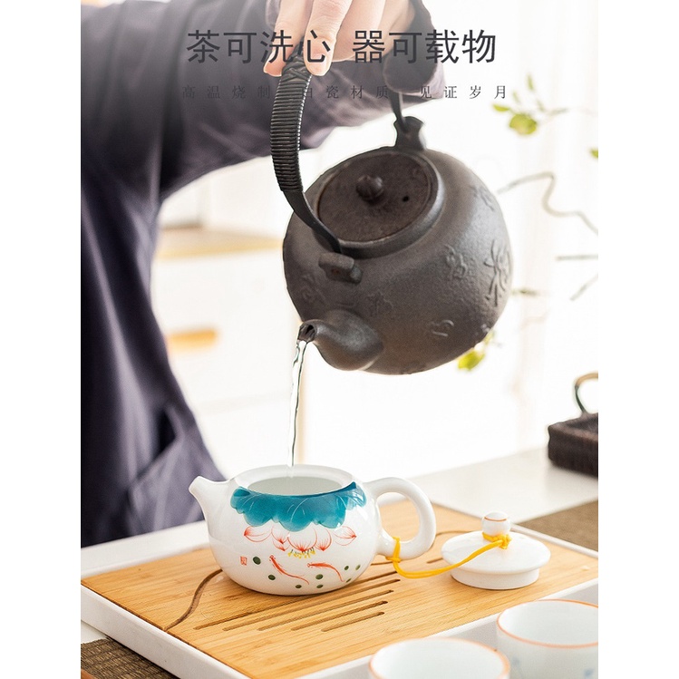 Ấm pha trà Tây Thi bằng sứ trắng Bạch Định 200 ml