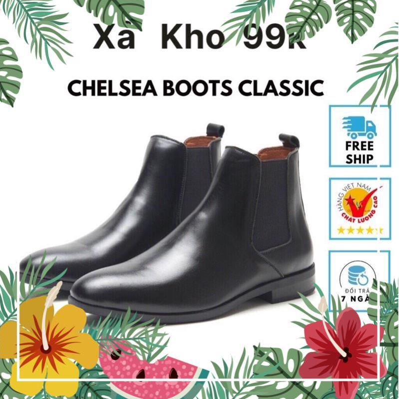 Giày boots nam Chelsea Boots Classic đế khâu - bốt cổ chun nam cao cấp giá rẻ ( đặt lùi 1 size)