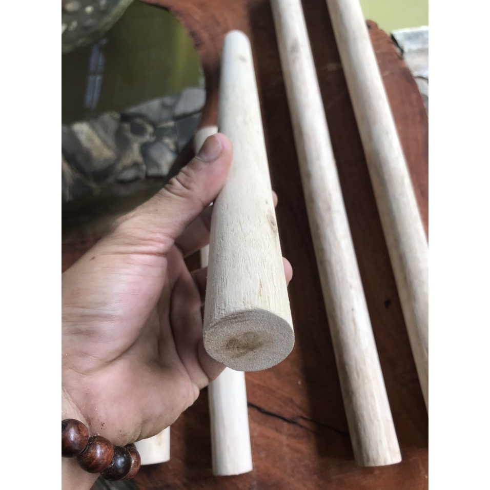 ComBo 6 Thanh gỗ tròn Fi 24cm dài 120cm [Freeship Xtra] mãi nhẵn ( phụ kiện Decor) | BigBuy360 - bigbuy360.vn