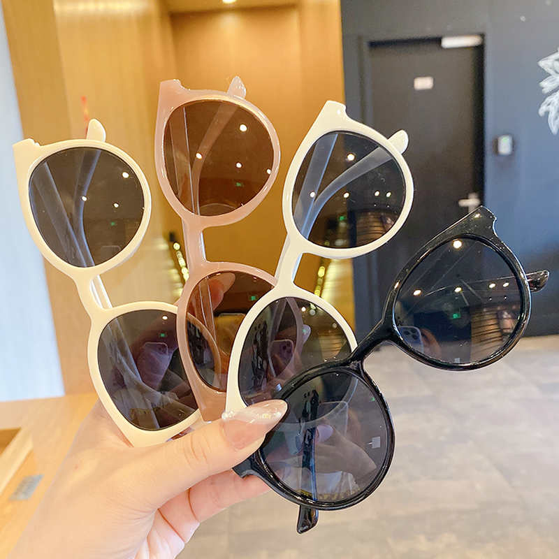 Kính Mát Gọng Tròn Tròng Chống Tia Cực Tím Phong Cách Hàn Quốc