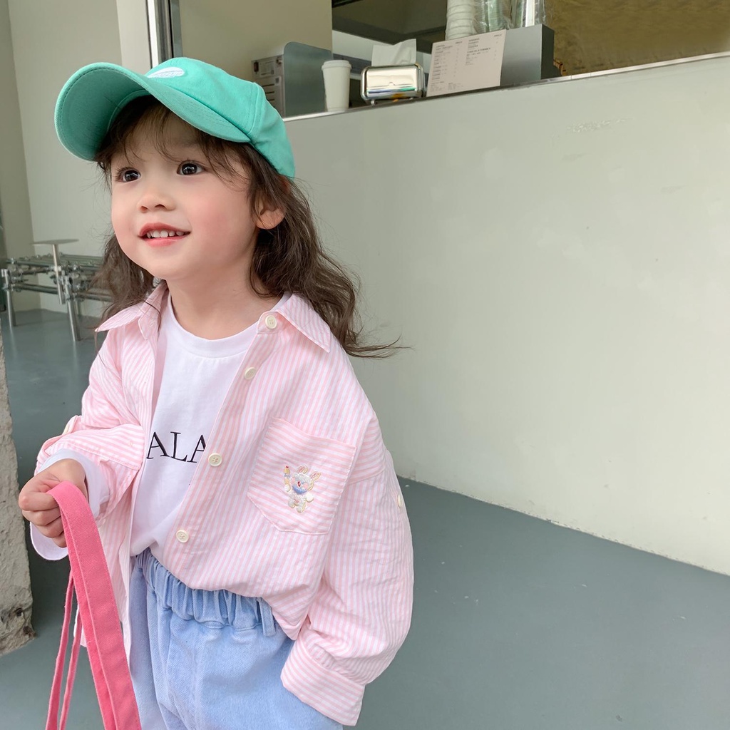 Áo Sơ Mi Cotton Trơn Tay Dài Thoáng Khí Phong Cách Hàn Quốc Nhật Bản Mới Cho Bé Gái