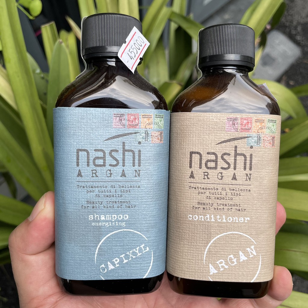 🇮🇹Nashi-Italia🇮🇹 Dầu gội xả chống rụng và kích thích mọc tóc Nashi Argan Energizing Hairloss Capixyl 200mlx2