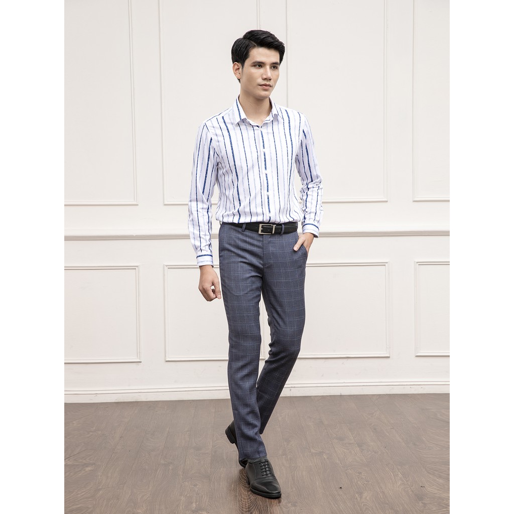 Áo sơ mi dài tay cho nam ARISTINO họa tiết in kẻ sọc tinh tế, lịch lãm, chất liệu Modal thoáng khí - ALS16801