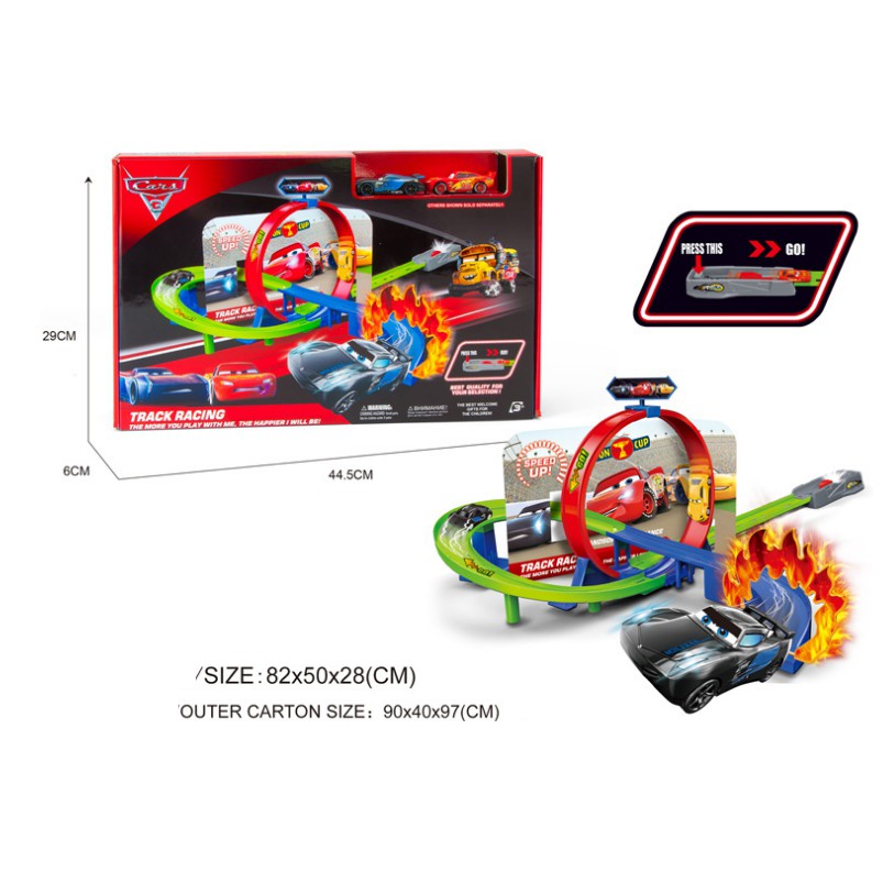 Bộ ghép đường đua gồm 2 xe ô tô Mc queen Car 3 hoặc 1 xe hotwheel đồ chơi mô hình cho trẻ em