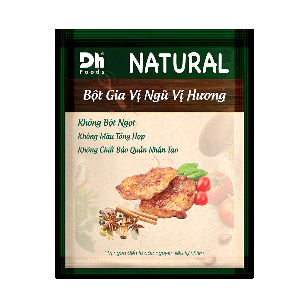 { COMBO 5 GÓI} NATURAL Bột Gia Vị Ngũ Vị Hương 10gr Dh Foods loại gia vị thần kì, giúp màu sắc món ăn trở nên bắt mắt