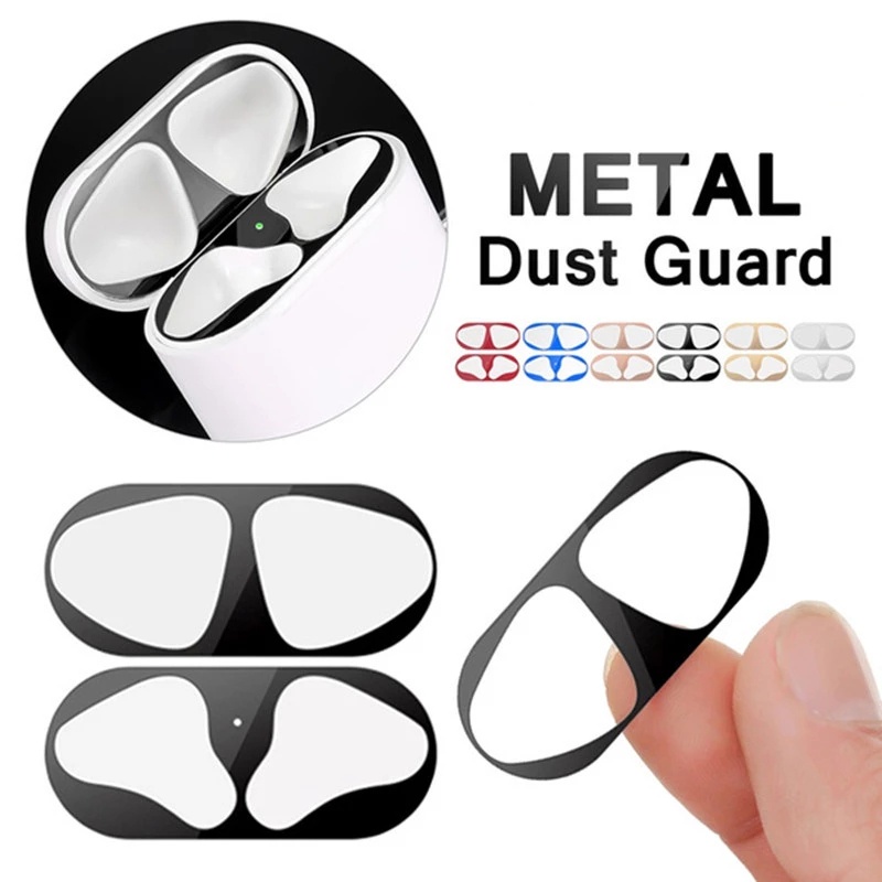 Miếng Dán Kim Loại Mạ Điện Chống Bụi Chống Trầy Bảo Vệ Hộp Sạc Tai Nghe Airpods 3