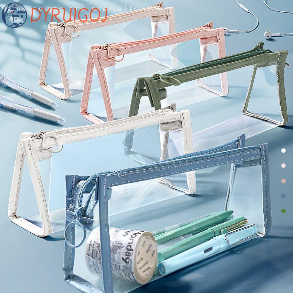 Túi Đựng Bút Trong Suốt Chống Thấm Nước Có Khóa Kéo Tiện Dụng