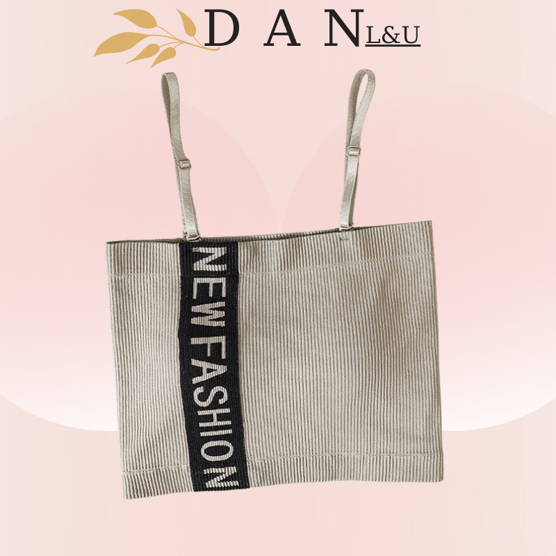 Áo Lót Thể Thao Khộng Gọng Mút Mỏng Thun Gân Màu Trơn 2 Dây Quyến Rũ Nâng Ngực Tự Nhiên DAN L&amp;U N98