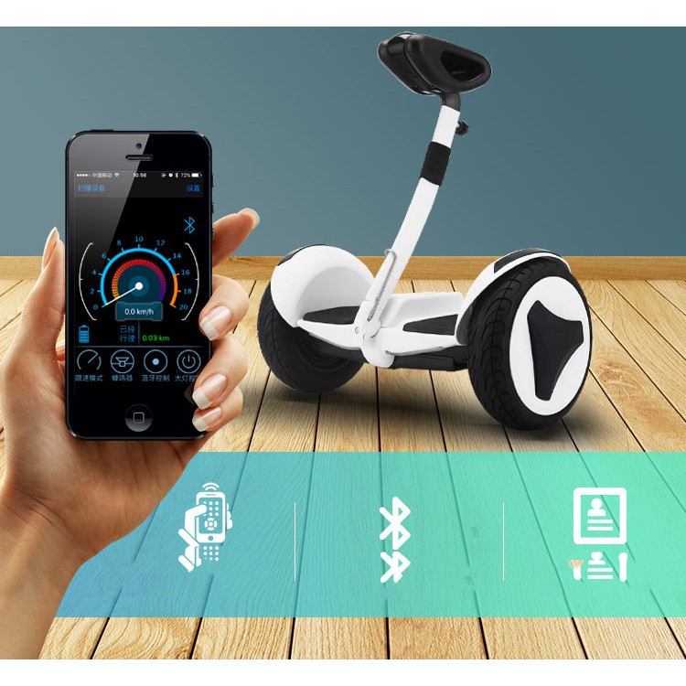 Xe điện cân bằng Mini Robot có nhạc - BẢN MỚI Có Bluetooth, đèn led, tay xách thuận tiện