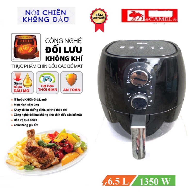 Nồi Chiên Không Dầu Camel 6,5 Lít Công Suất 1350w Siêu Tiện Ích