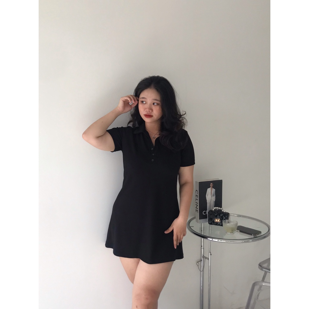 Đầm polo nữ kiểu dáng chữ A che khuyết điểm cho nàng đùi to bigsize FATTYTA ĐP01