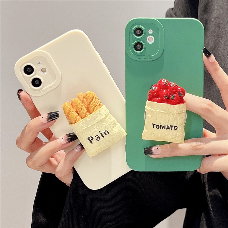 Ốp Điện Thoại Có Giá Đỡ Hình Bánh Mì Cho IPhone 13 13Pro 13Promax 12 12Pro 12Promax 11 11Pro 11Promax XSmax Xr X Xs 8 7Plus