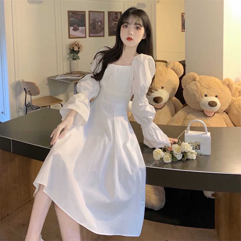 Đầm Dáng Chữ A Dài Trung Bình Thiết Kế Khoét Lỗ Đính Nơ Thời Trang Mới Cho Nữ