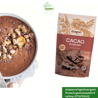 Bột Cacao hữu cơ nguyên chất 200g Dragon SuperFoods Organic Pure Cocoa Powder