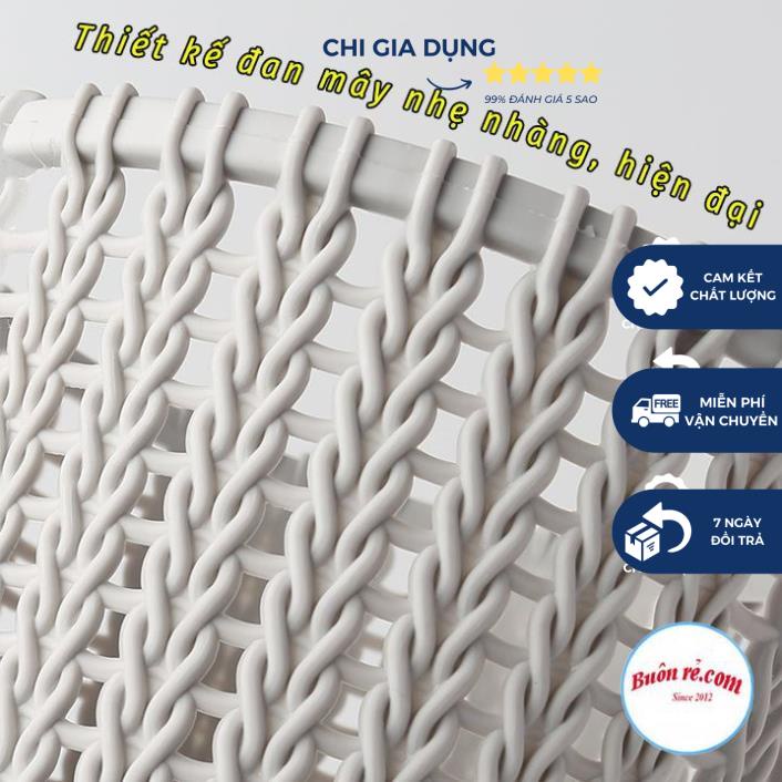 Sọt nhựa đan mây đựng đồ đa năng hàng Việt Nhật, thùng rác văn phòng kiểu dáng hiện đại màu sắc nhã nhặn 5155 -br 01176