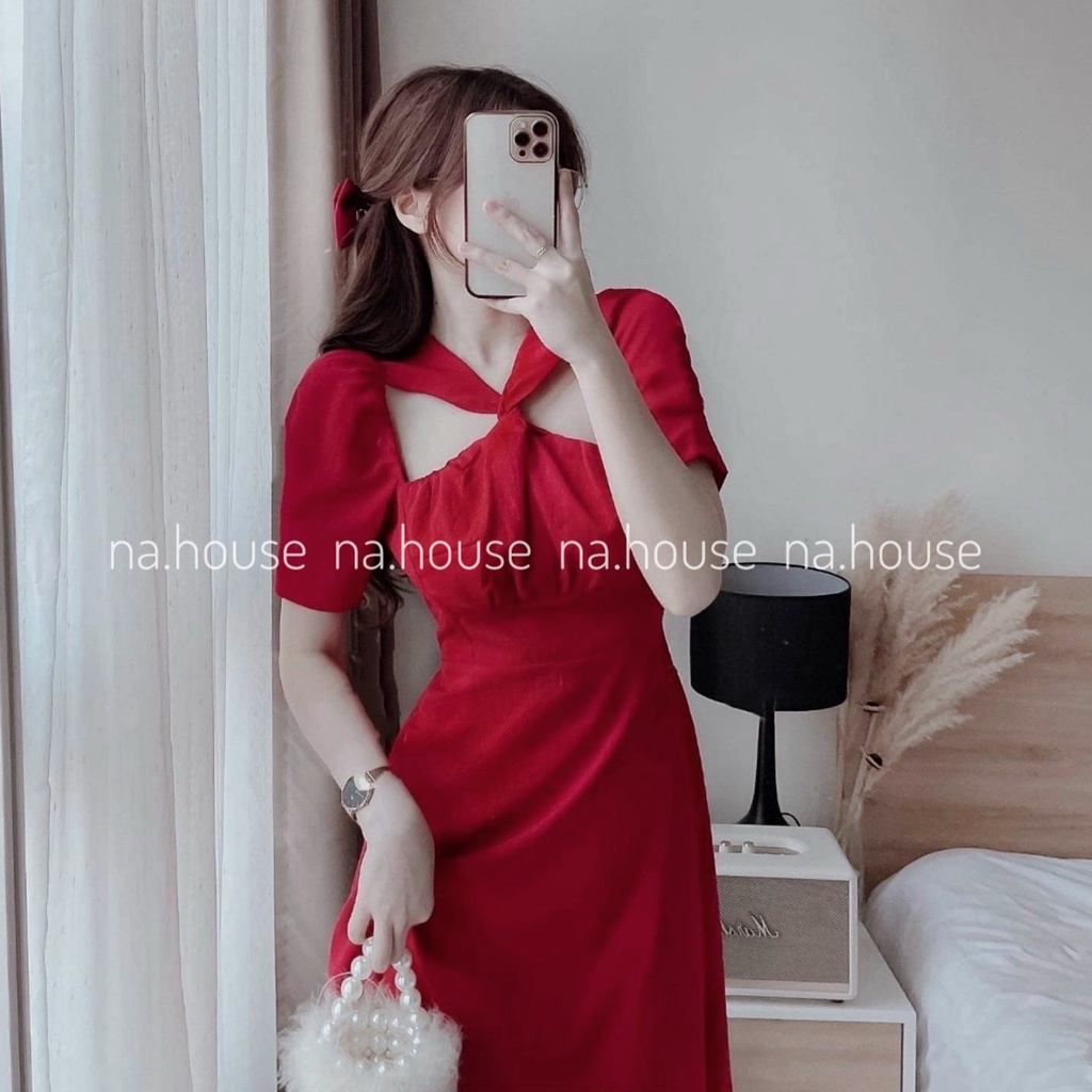 ĐẦM ĐEN DỰ TIỆC DÁNG SUÔNG NAHOUSE VÁY ĐỎ XOẮN NGỰC ĐI CHƠI THIẾT KẾ XINH XẮN VÀ SANG TRỌNG