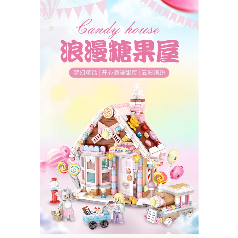 Mô hình lắp ráp đồ chơi hình ngôi nhà màu sắc ngọt ngào độc đáo cho bé 1224