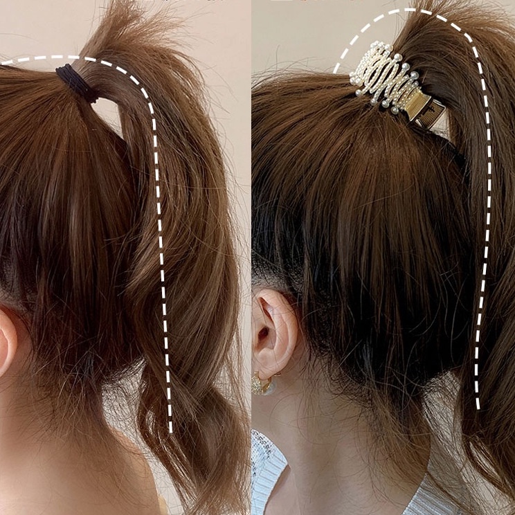 Kẹp Tóc Đuôi Ngựa Đính Đá Phong Cách Hàn Quốc Cho Nữ
