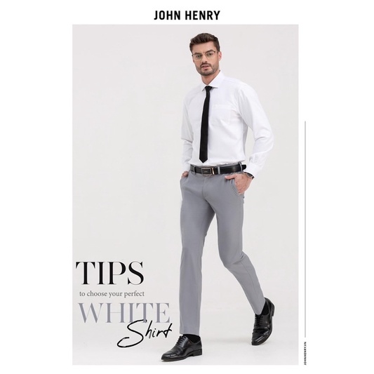 Áo sơ mi trắng nam John Henry cao cấp lịch lãm đĩnh đạc