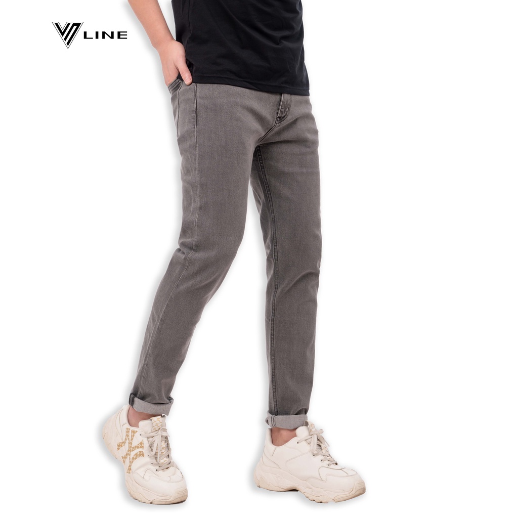 Quần jean nam dáng dài, quần bò trơn cao cấp thời trang VNLINE - QJZRS0107