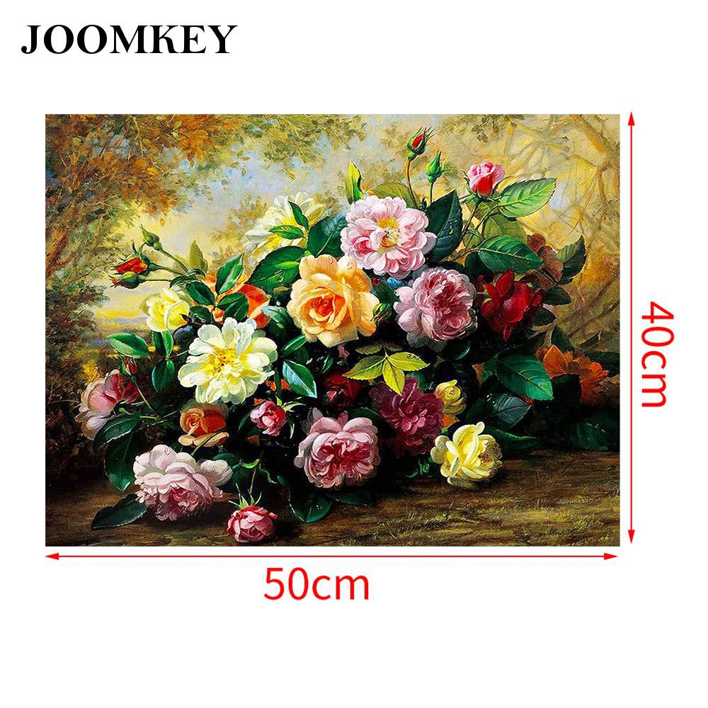 joomkey Paint by Numbers Kit For Home Decoration  Charming Flowers DIY Oil Painting Without Frame 40 x 50cm Chic