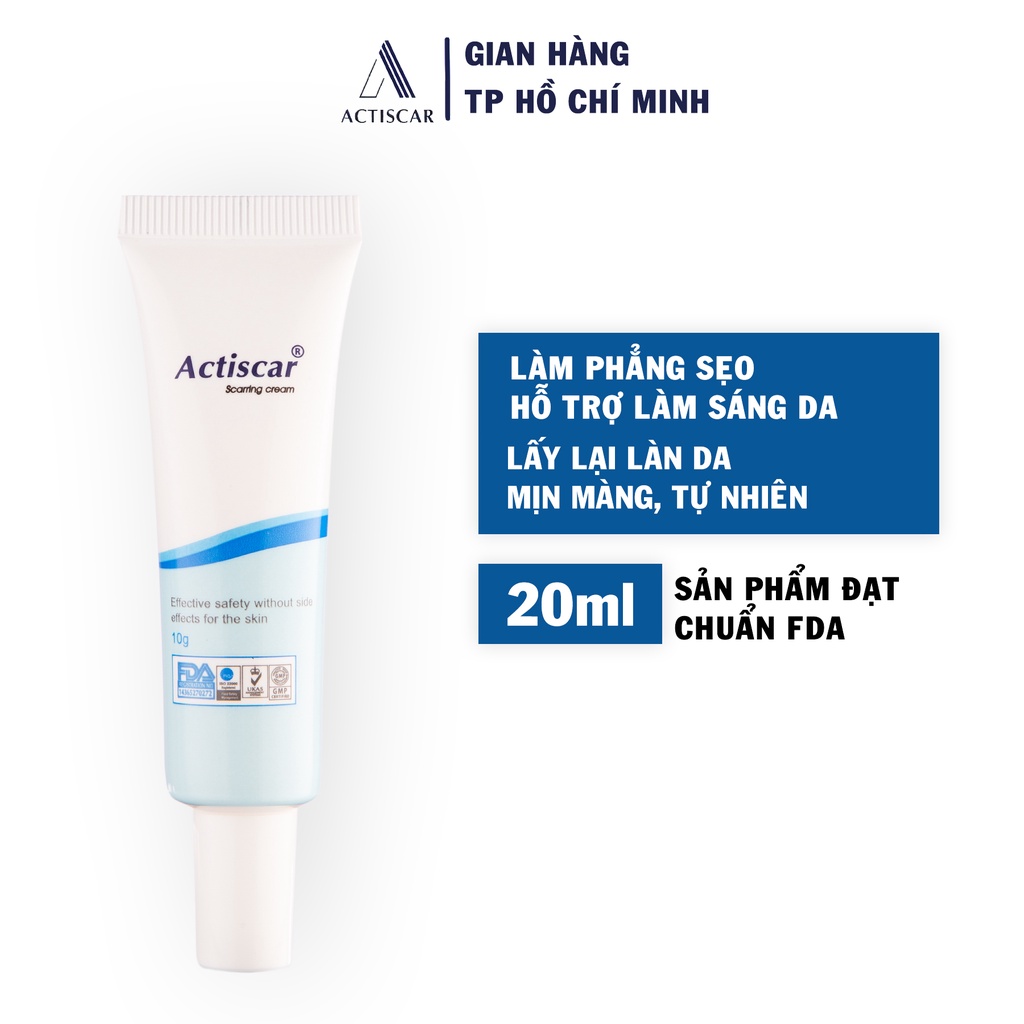 Kem sẹo Actiscar 20g mờ sẹo lồi, sẹo lõm, sẹo mụn, sẹo thâm an toàn cho da chiết xuất thiên nhiên