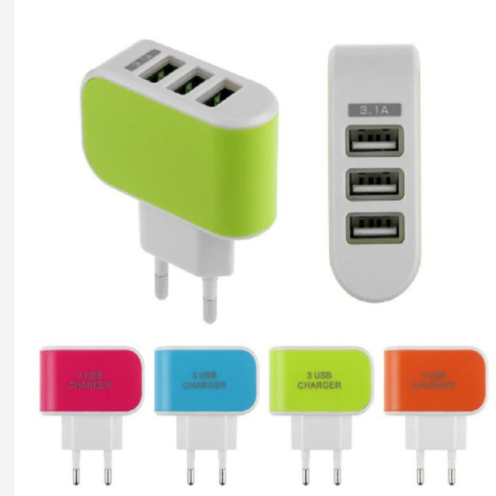 Ổ Cắm Sạc 3 Cổng USB 3.1A (Màu Ngẫu Nhiên)