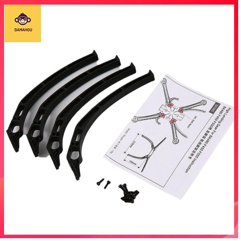 4 cái Cao Landing Skid Gear Chân máy bay không người lái cho DJI F450 F550 SK480 FPV Quadcopter