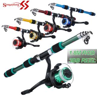  Set Cần Câu Cá + Guồng Quay AK200 + Dây Câu Cá Sougayilang Siêu Chắc Dài 1.8m Tốc độ tua 5.2:1 