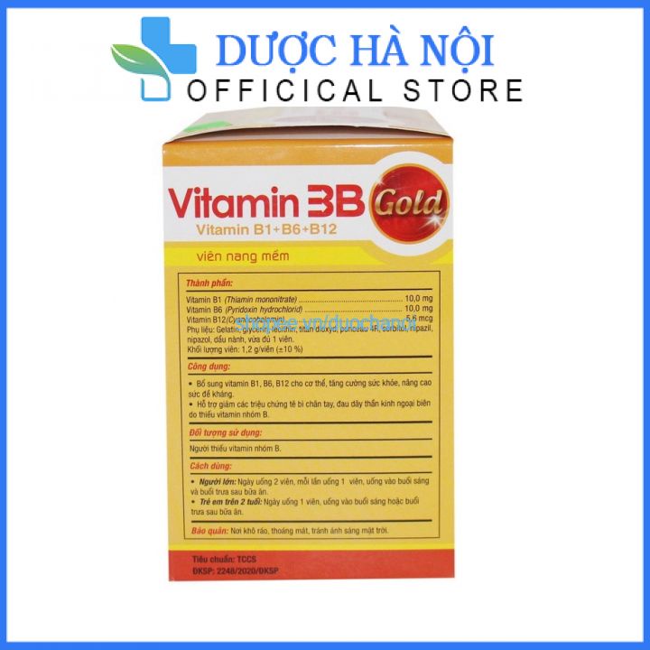 Viên uống Vitamin 3B giúp ăn ngon ngủ tốt, giảm đau nhức, tê bì chân tay hộp - 100 viên