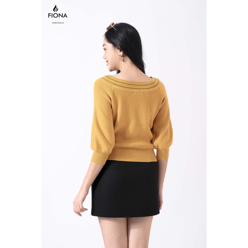 Áo Len Nữ Cổ Thuyền FIONA, Áo Nữ Thu Đông Tay Lỡ Mã F850763