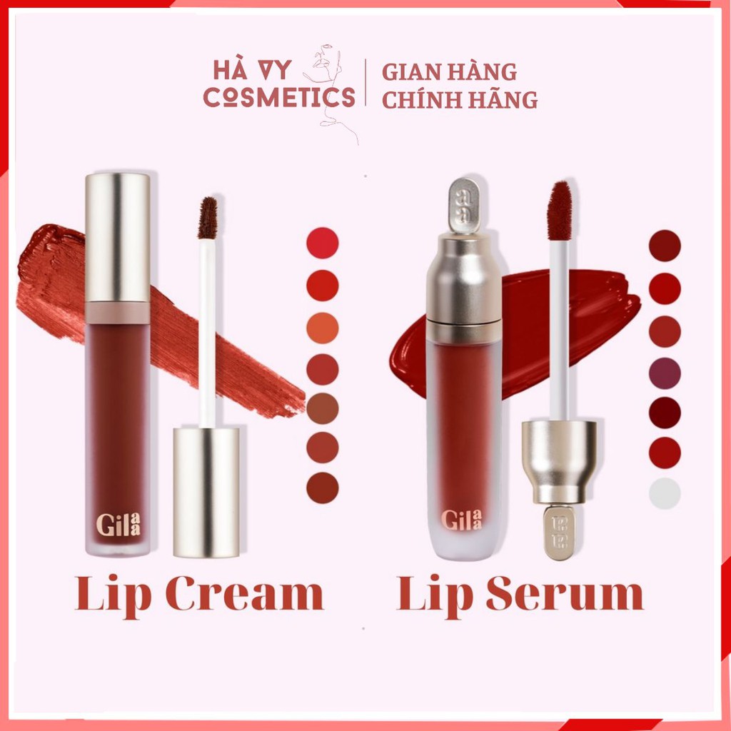 Son Kem Lì GILAA LONG WEAR LIP CREAM (5g) & GILAA PLUMPING LIP SERUM (3.6g) | Thế Giới Skin Care