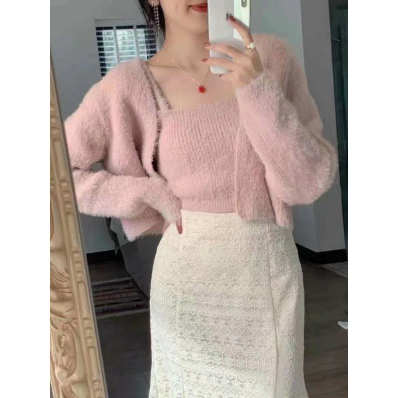 Sét áo 2 dây+áo cadigan len lông hàng QCL1 | BigBuy360 - bigbuy360.vn