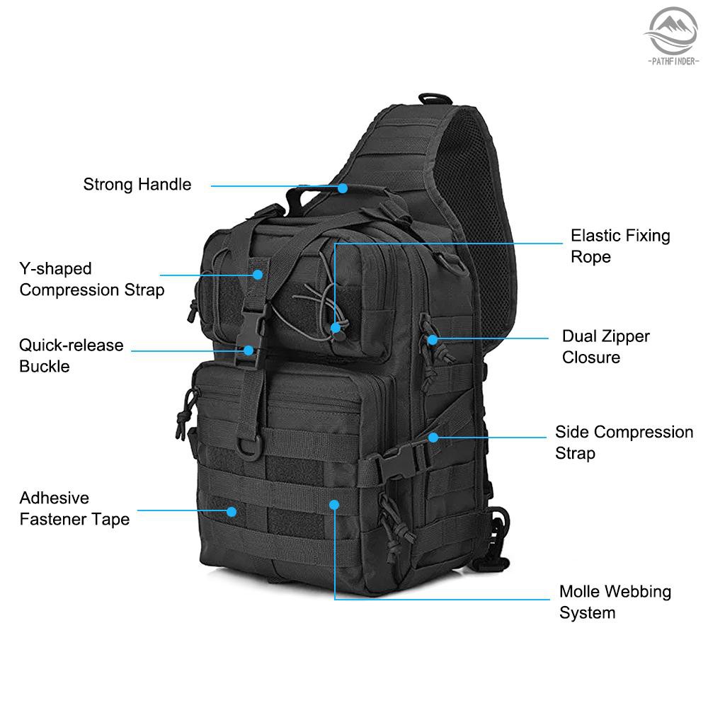 Pathfinder 20L Tactical Assault Pack Waterproof Military Sling Backpack Molle Army Bag for Outdoor Camping Hiking Hunting