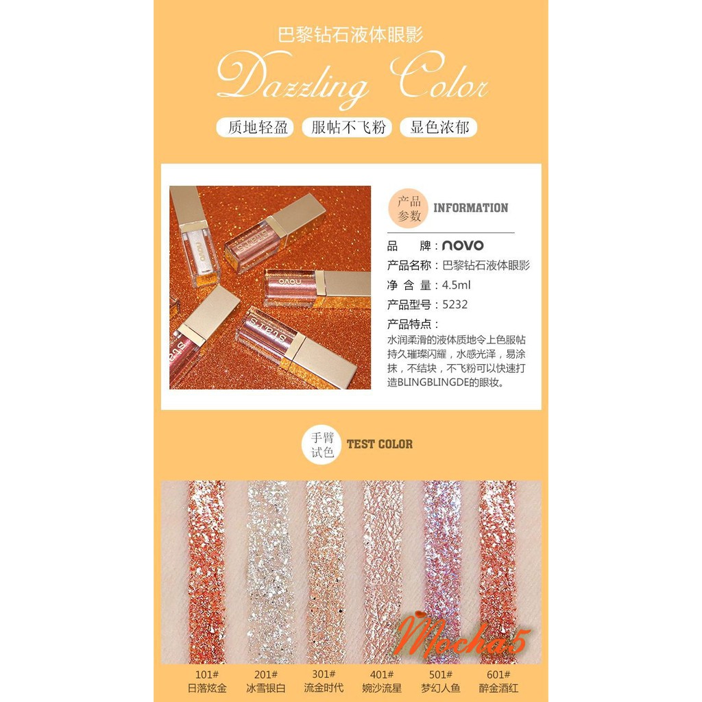 Nhũ mắt ướt NOVO Starlight Liquid Eye Shadow kim tuyến lung linh siêu đẹp | BigBuy360 - bigbuy360.vn