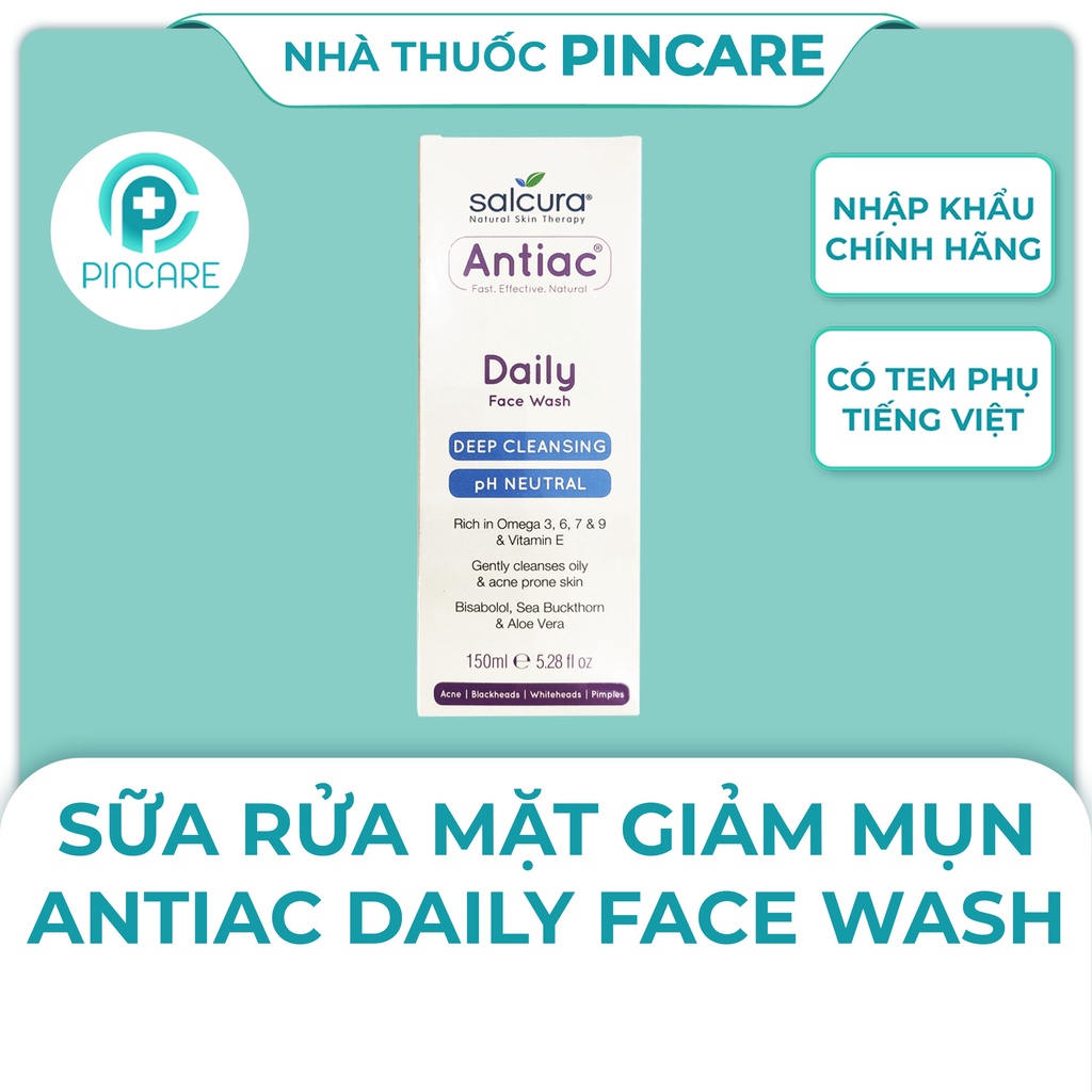 Sữa rửa mặt da dầu mụn, da nhạy cảm Antiac Daily FACE WASH 150ml - Hàng chính hãng - Nhà thuốc Pincare