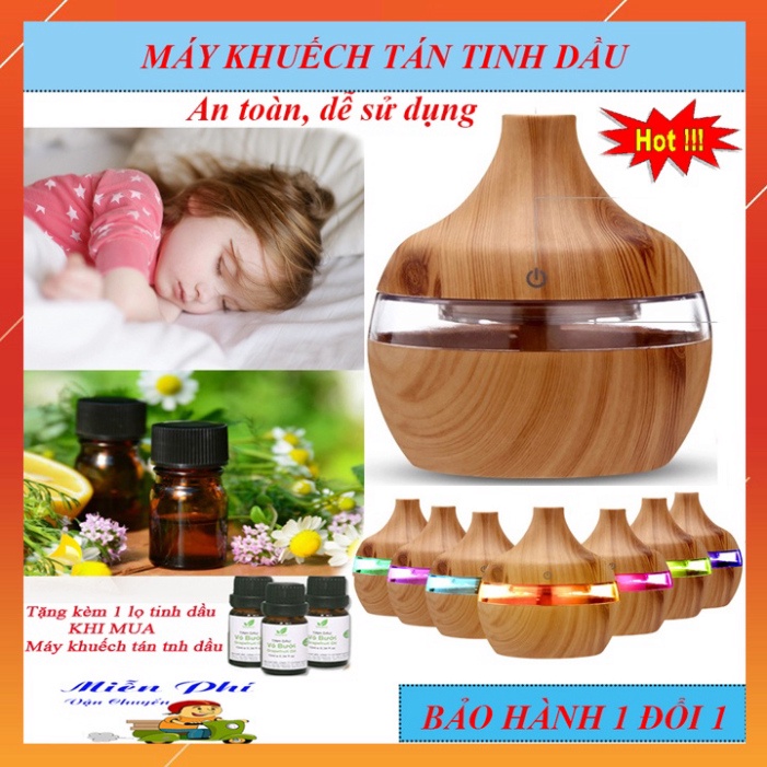 Máy Phun Sương Tinh Dầu, Máy Xông Tinh Dầu/ Khuếch Tán Tinh Dầu Loại Tốt. An Toàn Và Dễ Sử Dụng - TẶNG LỌ TIN