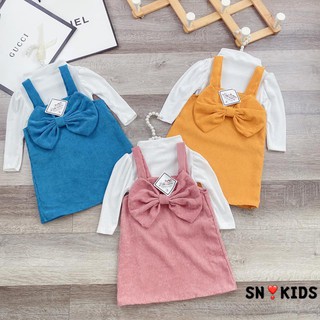 Set yếm nhung cute cho bé gái