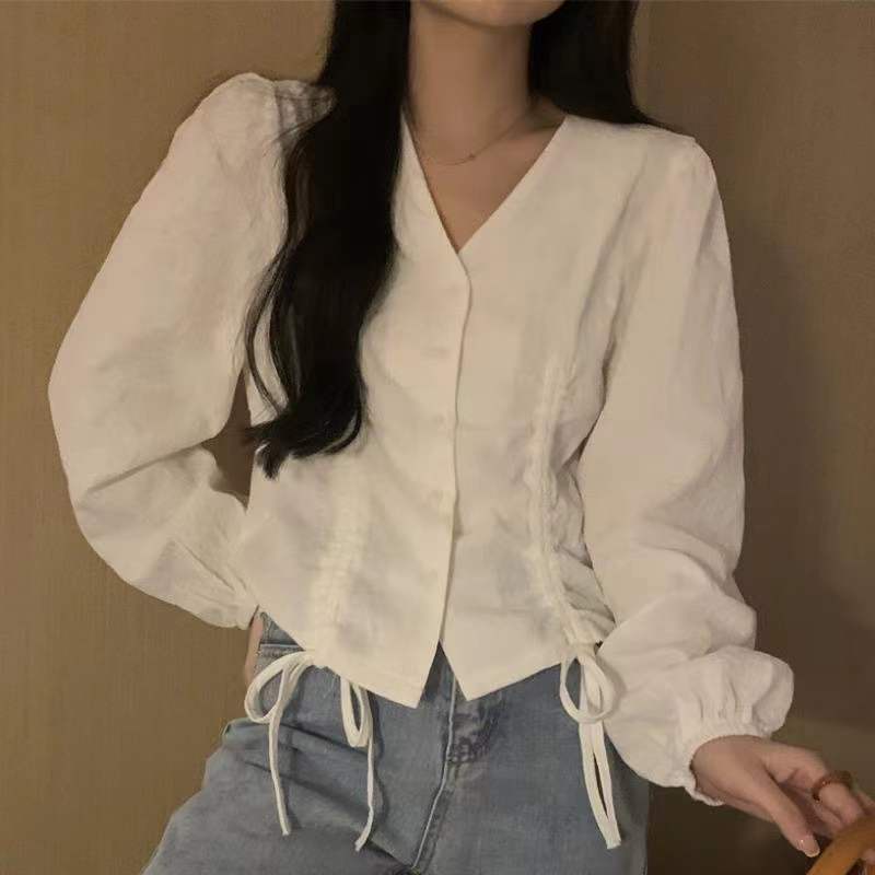 Áo Sơ Mi Dài Tay Thiết Kế Mới Cao Cấp Thời Trang Theo Phong Cách Pháp Cho Nữ