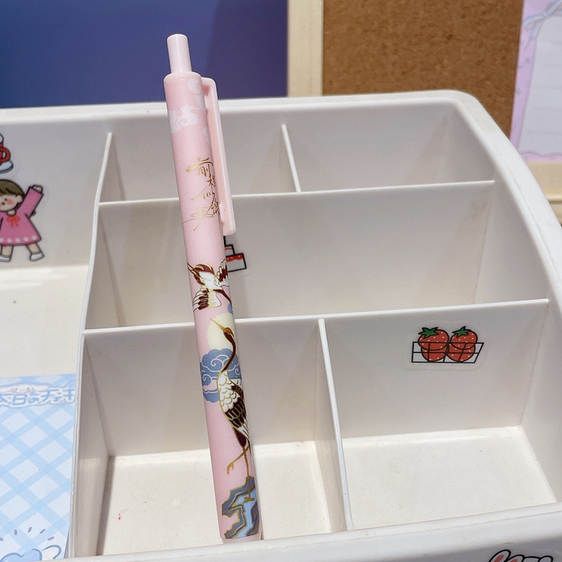 Set 6 Bút Bi Mực Đen 0.5Mm Họa Tiết Truyền Thống