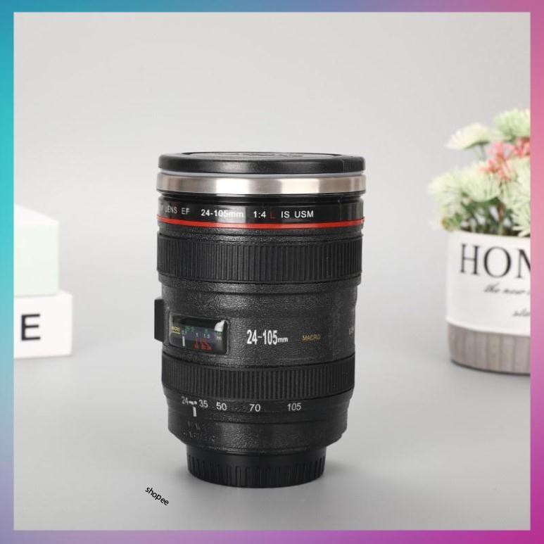 Ly Giữ Nhiệt CaFe - Cốc Giữ Nhiệt CaFe Tự Động Khuấy Hình Ống Kính Lens Máy Ảnh