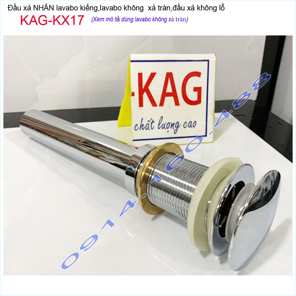 Ống xả ấn tay lavabo KAG-KX21 , đầu xả nhấn chậu rửa mặt inox dày thoát nước nhanh sử dụng tốt