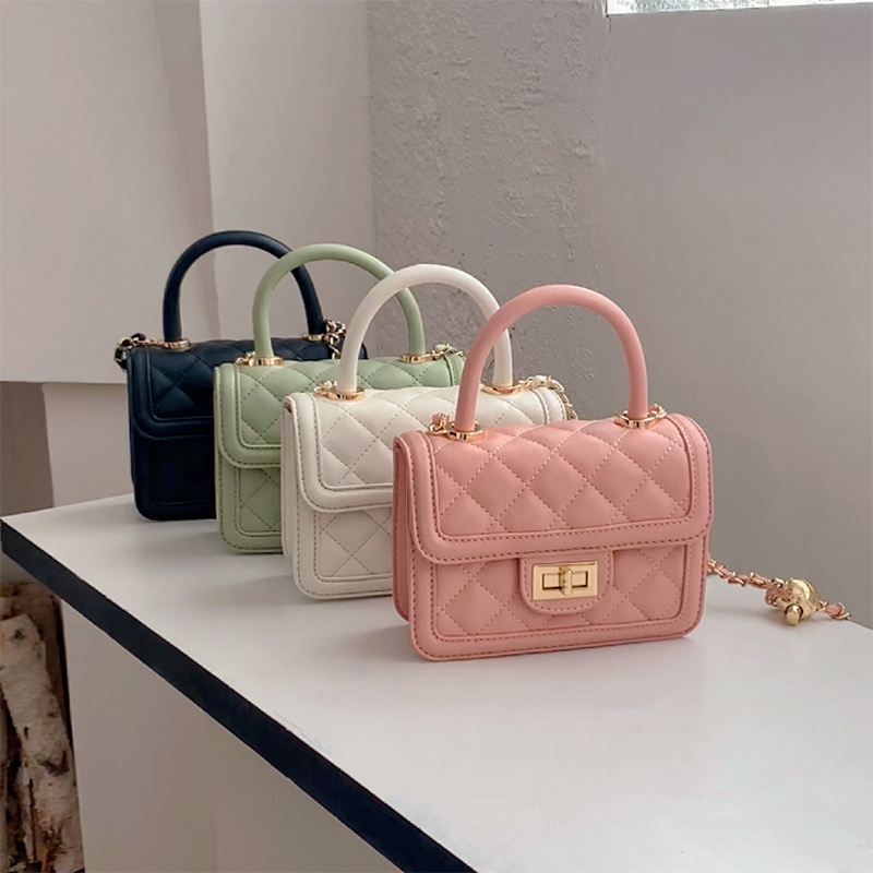 Túi Đeo Chéo Hình Vuông Nhỏ Có Khóa Thời Trang Cho Nữ