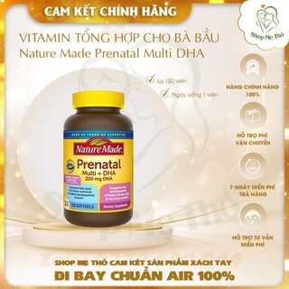Viên Vitamin tổng hợp cho bà bầu Mỹ, Nature Made Prenatal Multi DHA 150 viên, Bổ bầu Prenatal số 1 Mỹ