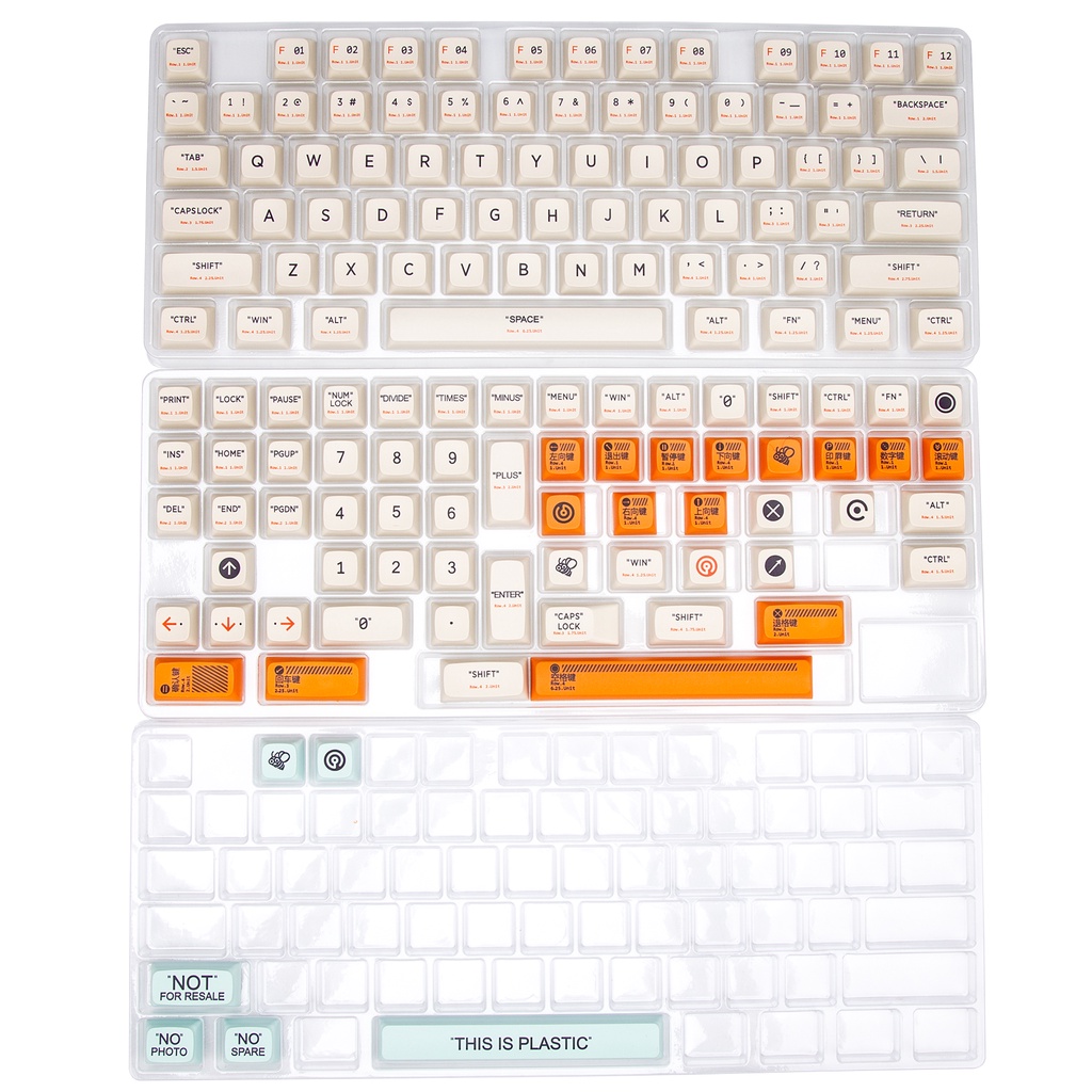 144 Phím Bộ XDA Cấu hình Keycaps PBT Thuốc nhuộm thăng hoa Bố cục ANSI cho Công tắc Cherry MX Bàn phím cơ