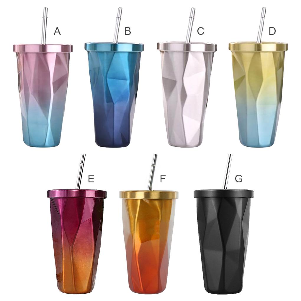 Bình Nước Bằng Thép Không Gỉ 480ml Kèm Ống Hút Tiện Dụng Mang Theo Du Lịch / Leo Núi cốc giữ nhiệt túi đựng bình giữ nhiệt bình nước 2 lít bình đựng nước bình giữ nhiệt ly thủy tinh cốc thuỷ tinh bình nước giữ nhiệt  bình giữ n