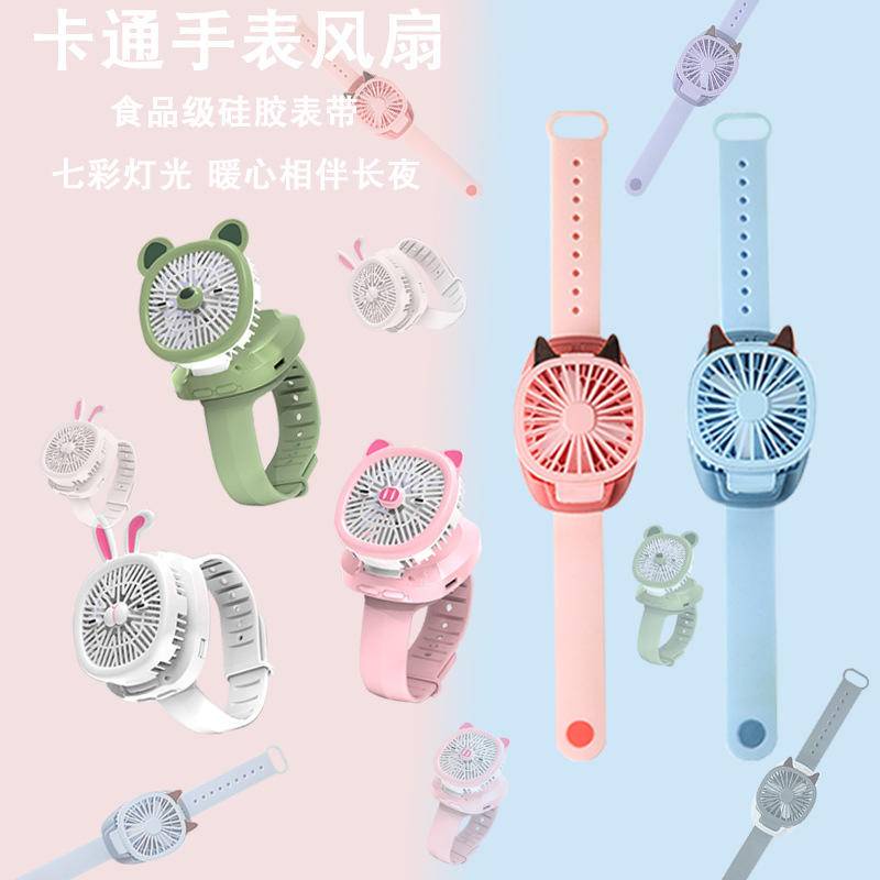 Quạt mini sạc usb Cầm Tay Hình Đồng Hồ Hoạt Hình 2022