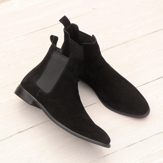 Giày Chelsea Boot Da Lộn Màu Đen Đế Đen Dễ Phối Đồ